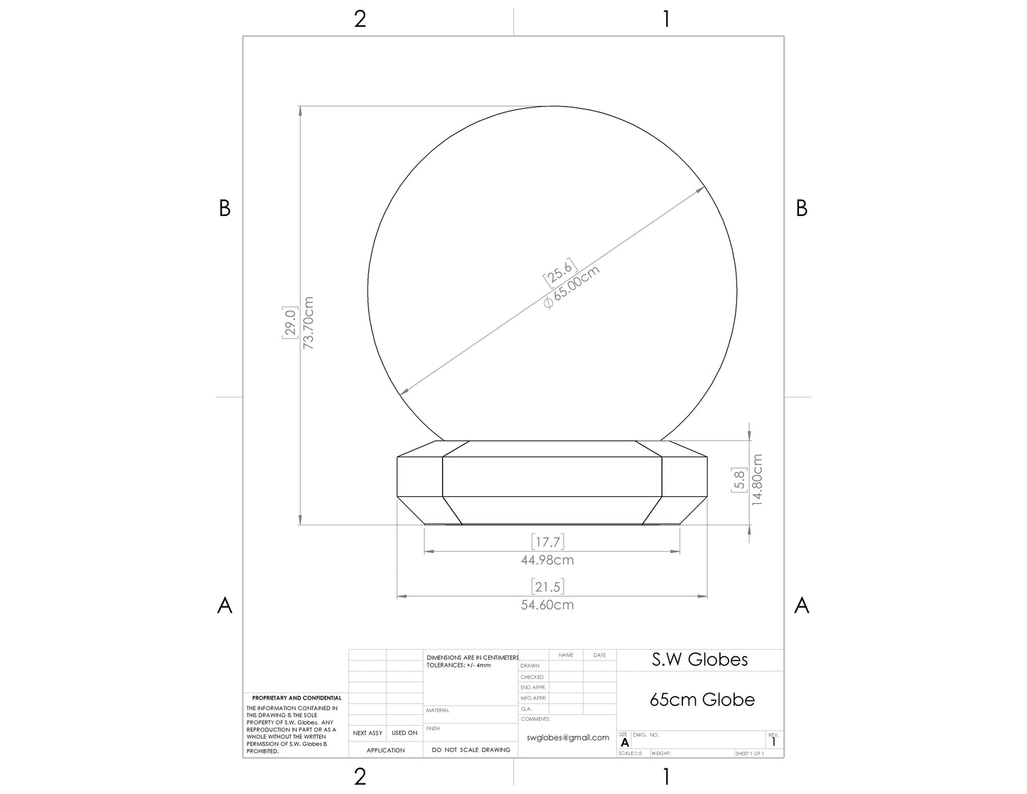 65cm Satellite World Globe - Autumn Edition