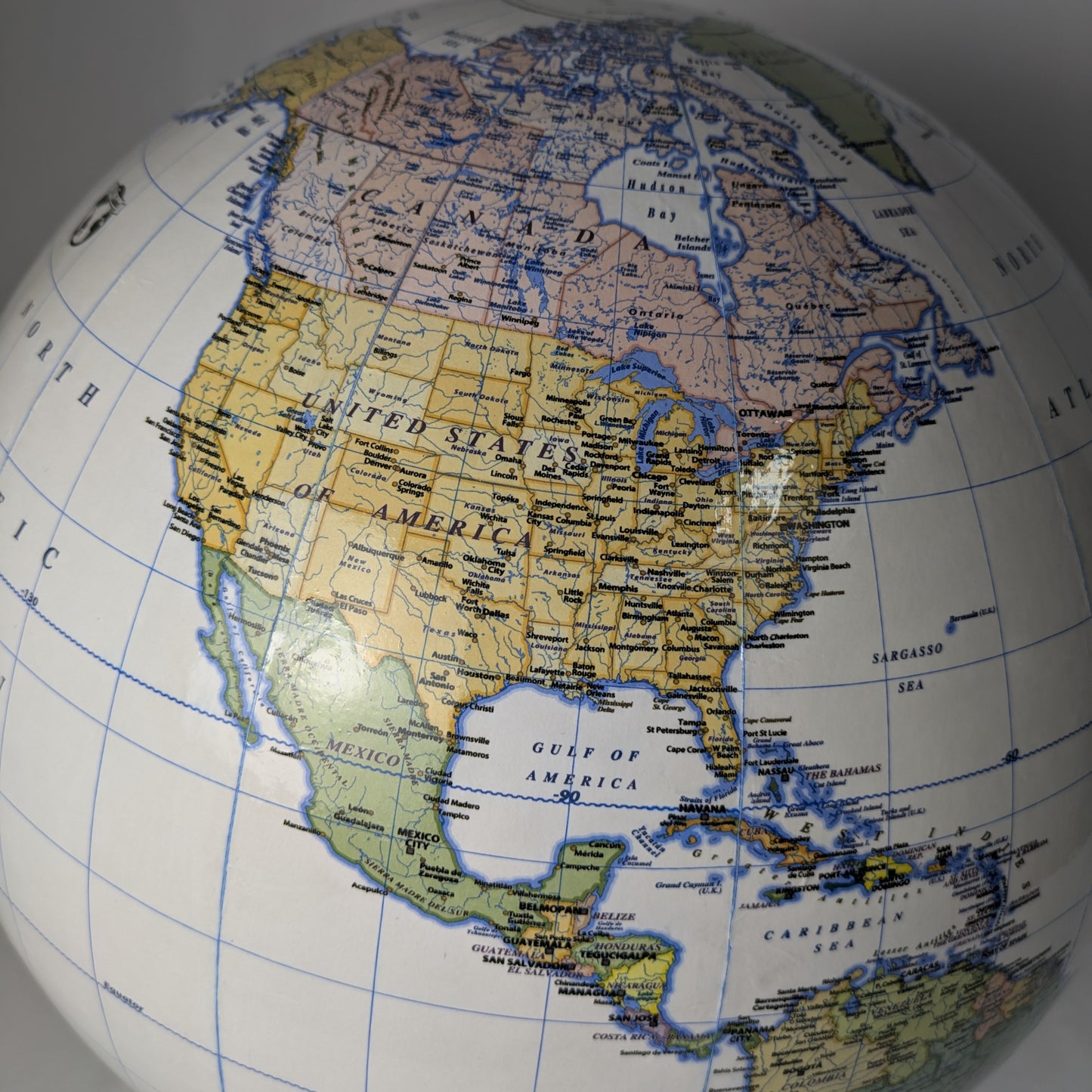 36cm White Political World Globe
